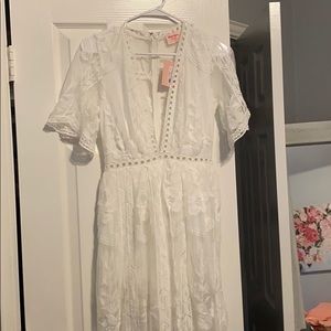 Boho white long maxi dress